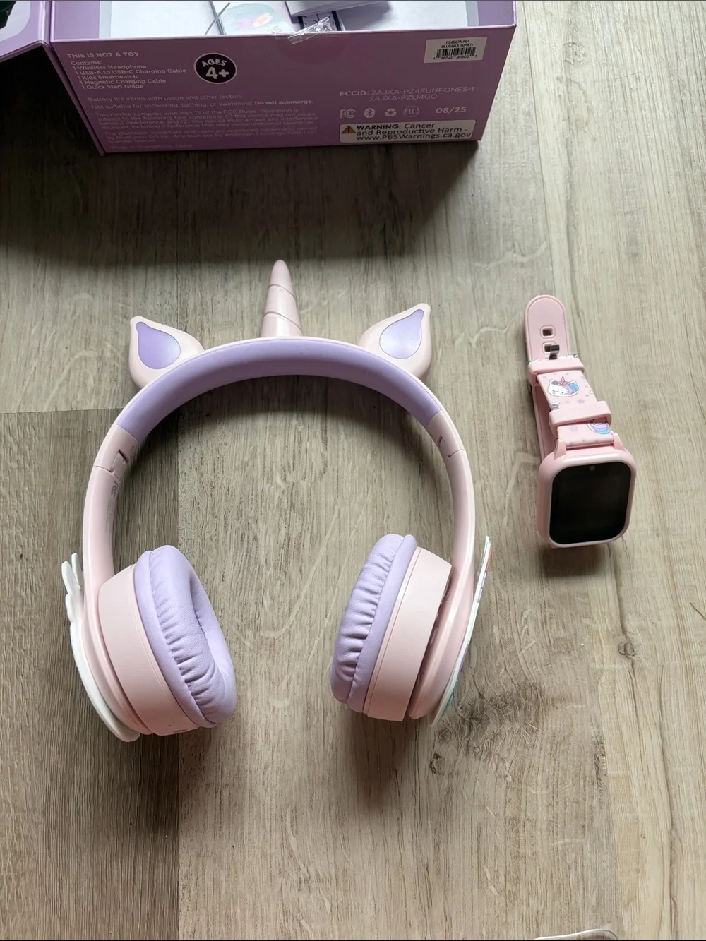 Kids Unicorn Headphones and Smartwatch Set - Pink & Purple